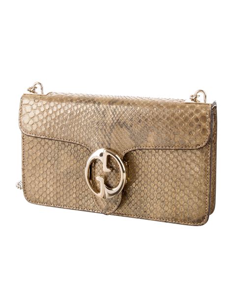 gucci python clutch bag|Gucci python handbag.